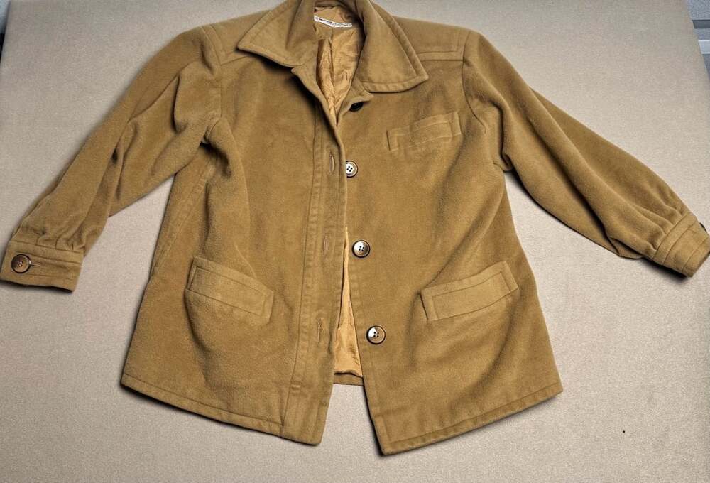 Vintage Saint Laurent Rive Gauche Tan Wool Blend Button-Front Jacket
